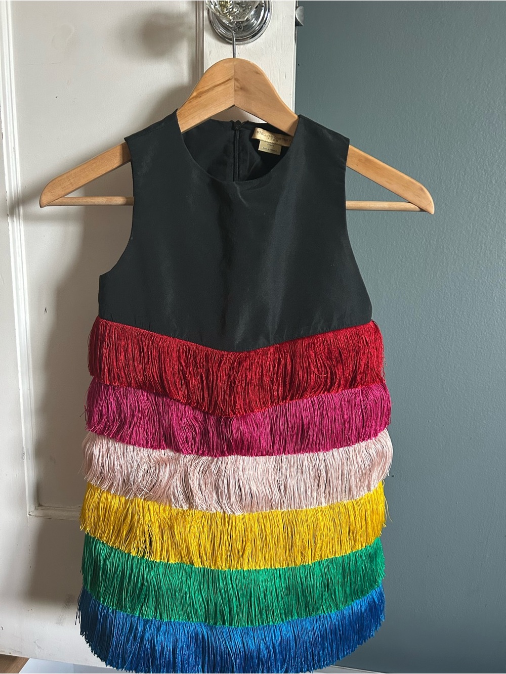 Stella McCartney Kids Taffeta Fringe Mini Dress - Size 8 girls